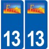 13 Fuveau logo ville autocollant plaque sticker
