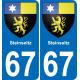 67 Steinseltz-aufkleber plakette ez stadt