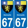 67 Steinseltz autocollant sticker plaque immatriculation auto ville