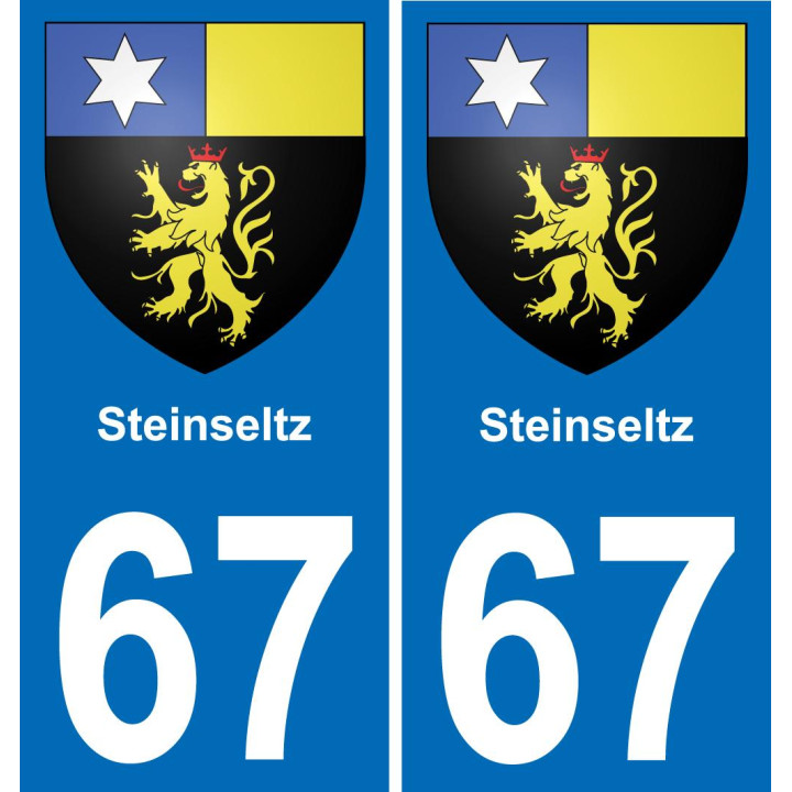 67 Steinseltz placa etiqueta de registro de la ciudad