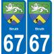 67 Struth sticker plate registration city