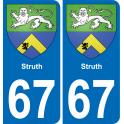 64 Pau autocollant sticker plaque immatriculation auto ville