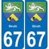 64 Pau autocollant sticker plaque immatriculation auto ville