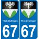 67 Thal-Drulingen sticker plate registration city
