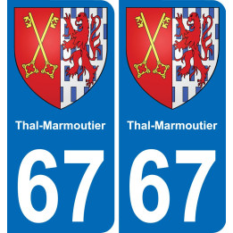67 Thal-Marmoutier autocollant sticker plaque immatriculation auto ville