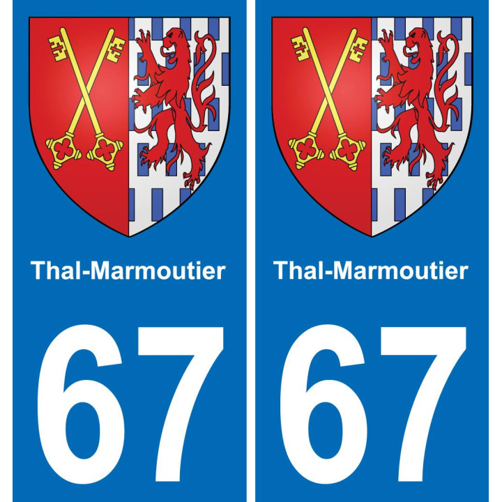 67 Thal-Marmoutier sticker plate registration city
