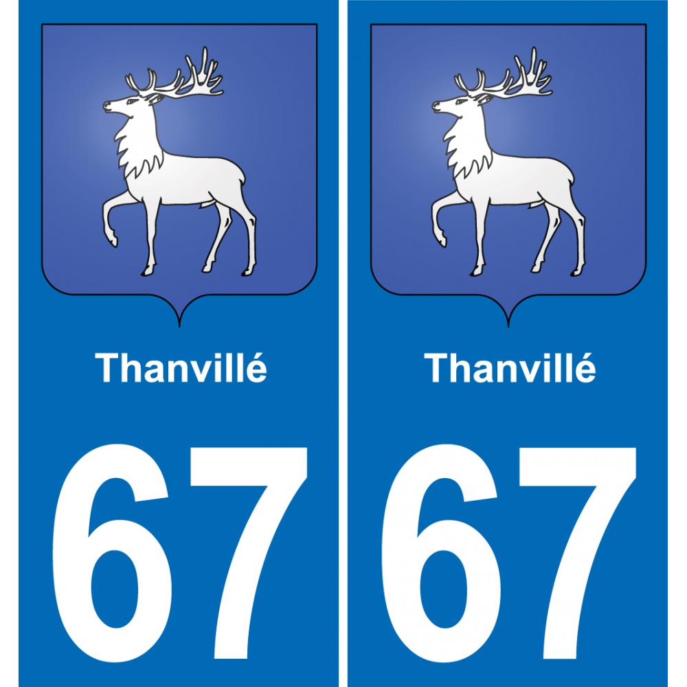 67 Thanvillé sticker plate registration city