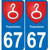 67 Traenheim adesivo piastra di registrazione city