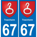 67 Traenheim adesivo piastra di registrazione city
