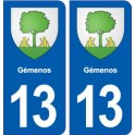 13 Gémenos blason ville autocollant plaque sticker