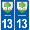 13 Gémenos blason ville autocollant plaque sticker