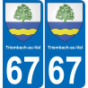 67 Triembach-au-Val autocollant sticker plaque immatriculation auto ville