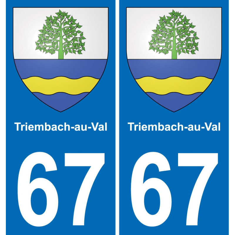 67 Triembach-au-Val sticker plate registration city