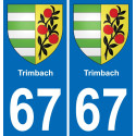 67 Trimbach autocollant sticker plaque immatriculation auto ville