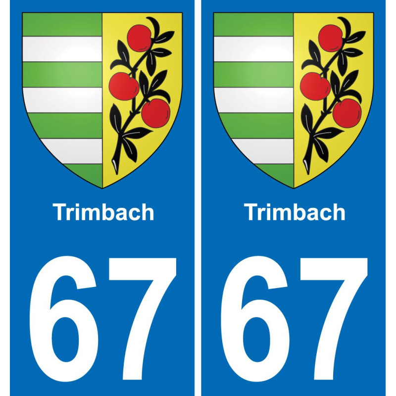 67 Trimbach sticker plate registration city