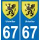 64 Pau autocollant sticker plaque immatriculation auto ville