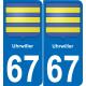 67 Uhrwiller sticker plate registration city