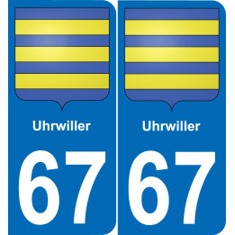 67 Uhrwiller autocollant sticker plaque immatriculation auto ville