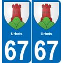 67 Urbeis-aufkleber plakette ez stadt