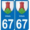 67 Urbeis-aufkleber plakette ez stadt