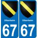 67 Uttenheim-aufkleber plakette ez stadt
