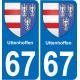67 Uttenhoffen placa etiqueta de registro de la ciudad