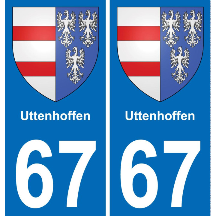 67 Uttenhoffen sticker plate registration city