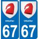 67 Uttwiller sticker plate registration city