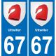 67 Uttwiller sticker plate registration city