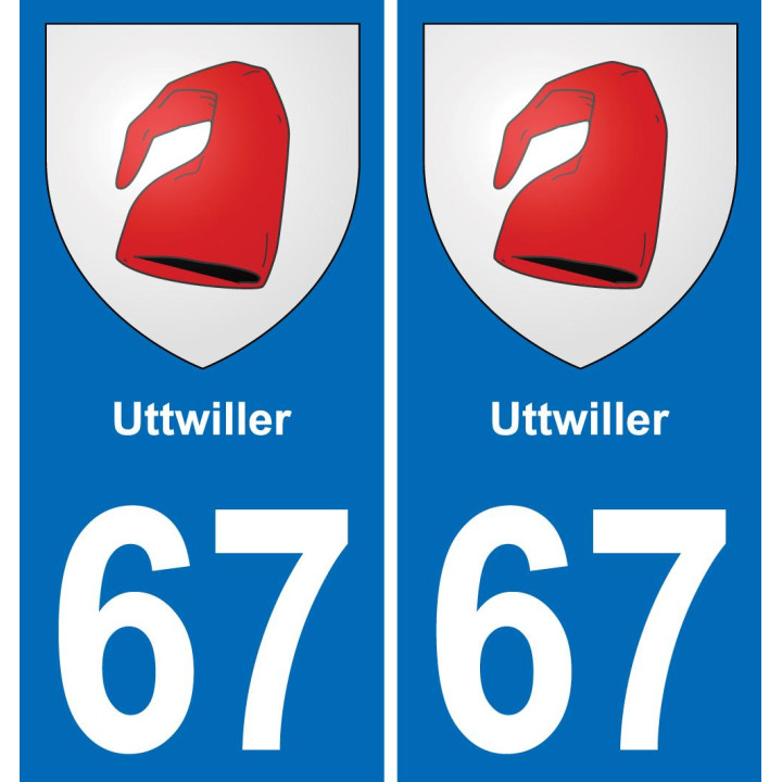 67 Uttwiller placa etiqueta de registro de la ciudad