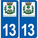 13 Gémenos logo ville autocollant plaque sticker