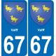 64 Pau autocollant sticker plaque immatriculation auto ville