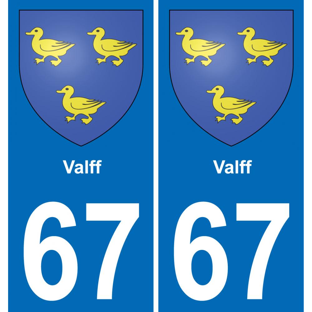 67 Valff sticker plate registration city