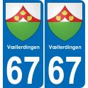 67 Vœllerdingen autocollant sticker plaque immatriculation auto ville