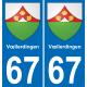 64 Pau autocollant sticker plaque immatriculation auto ville