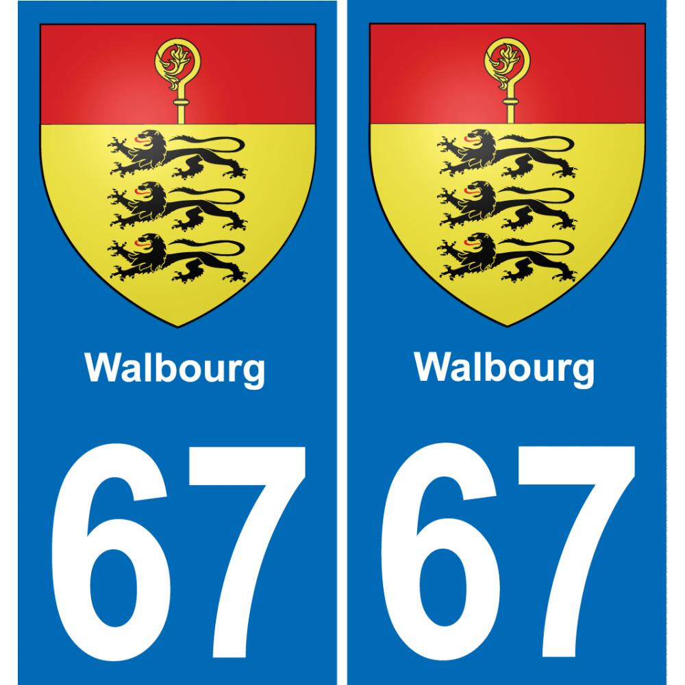 67 Walbourg sticker plate registration city