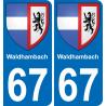 67 Waldhambach sticker plate registration city