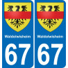 67 Waldolwisheim-aufkleber plakette ez stadt