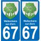 67 Waltenheim-sur-Zorn adesivo piastra di registrazione city