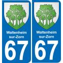 67 Waltenheim-sur-Zorn autocollant sticker plaque immatriculation auto ville
