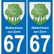67 Waltenheim-sur-Zorn adesivo piastra di registrazione city