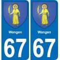 67 Wangen autocollant sticker plaque immatriculation auto ville