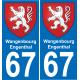 67 Wangenbourg-Engenthal sticker plate registration city