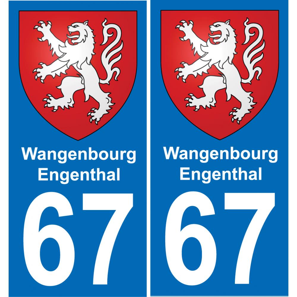 67 Wangenbourg-Engenthal sticker plate registration city