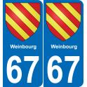 67 Weinbourg-aufkleber plakette ez stadt