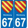 67 Weinbourg-aufkleber plakette ez stadt