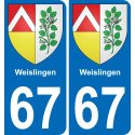 67 Weislingen sticker plate registration city
