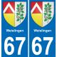 67 Weislingen sticker plate registration city