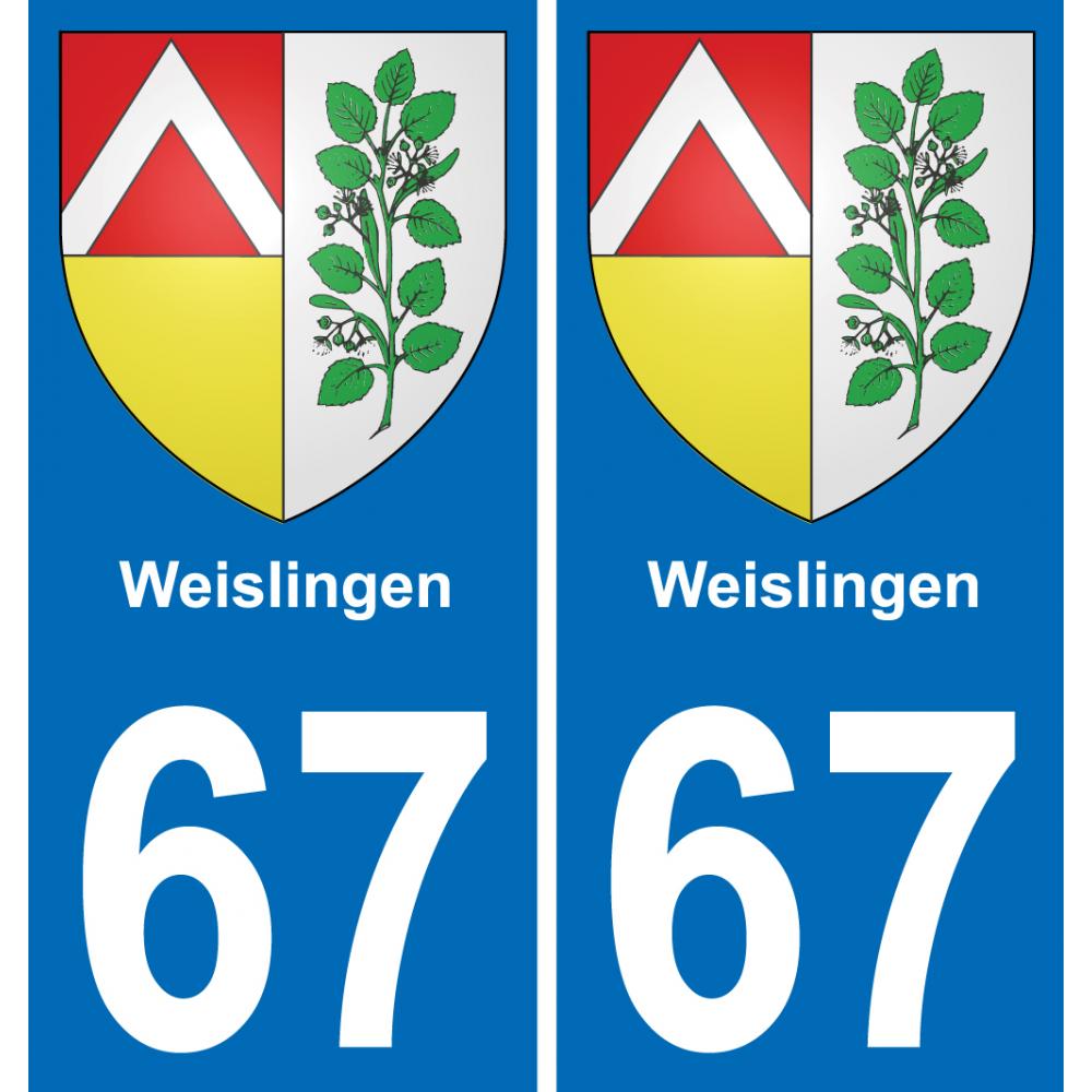 67 Weislingenplaca etiqueta de registro de la ciudad