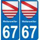 67 Weiterswiller autocollant sticker plaque immatriculation auto ville